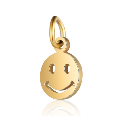 Surgical steel emoticon pendant in two color variants