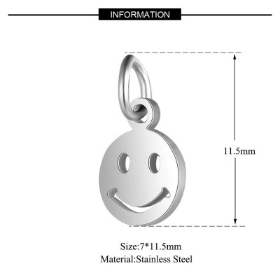 Surgical steel emoticon pendant in two color variants