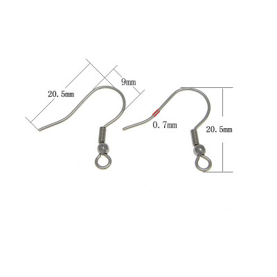 Stainless Steel Hook Earwire with loop original color