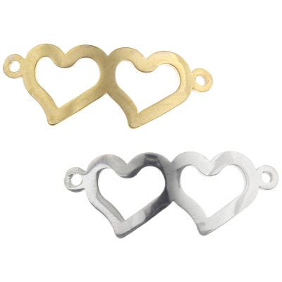 Connected heart of surgical steel in two color variants