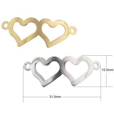 Connected heart of surgical steel in two color variants