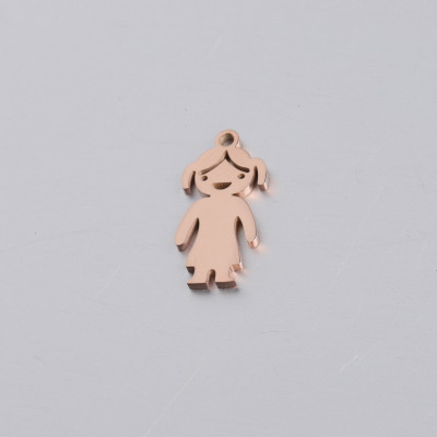 Pendant girl surgical steel three color variants