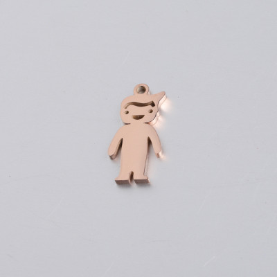 Pendant little boy surgical steel three color variants