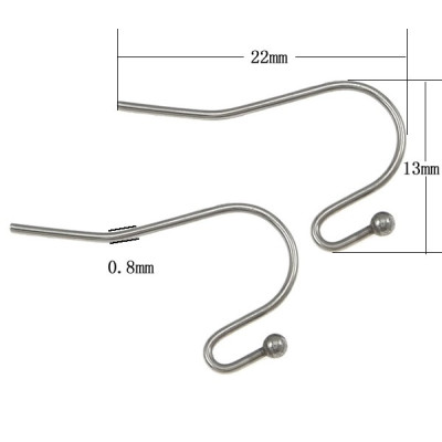 Afrohook simple with ball stainless steel