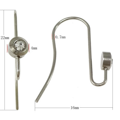 Afrohook with chaton color Crystal stainless steel