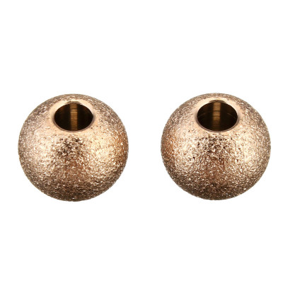 Diamond bead 6,5 x 8mm from surgical steel Rose gold plating