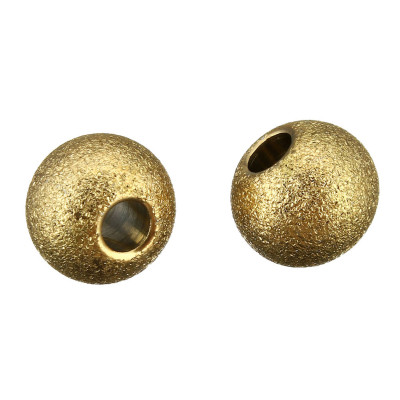 Diamond bead 6,5 x 8mm of surgical steel gold plating