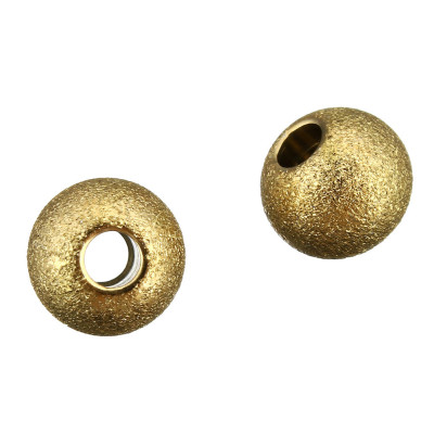 Diamond bead 6,5 x 8mm of surgical steel gold plating