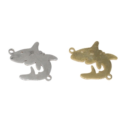 Shark connector in two color variants of surgical steel