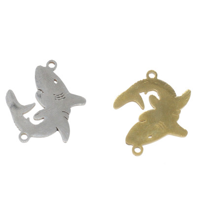 Shark connector in two color variants of surgical steel