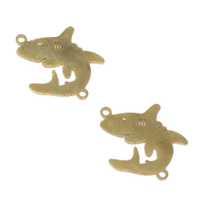 Shark connector in two color variants of surgical steel