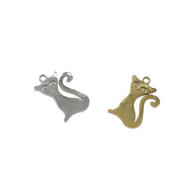 Cat pendant in two color variants surgical steel