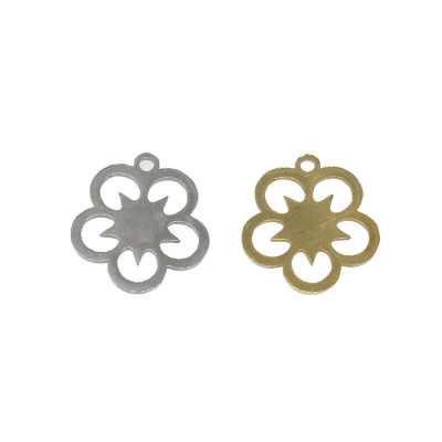 Pendant flower in two color variants surgical steel
