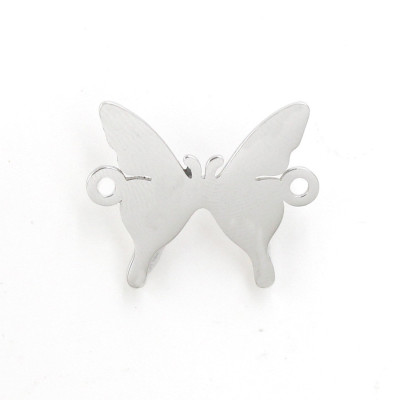 Bow tie connector in two color variants of surgical steel