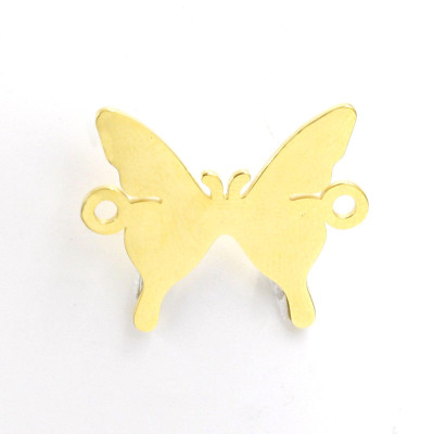 Bow tie connector in two color variants of surgical steel