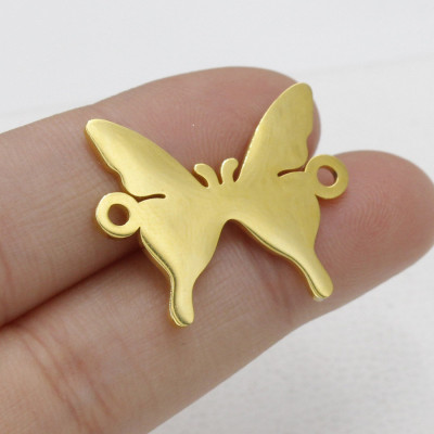 Bow tie connector in two color variants of surgical steel