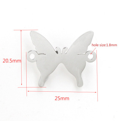 Bow tie connector in two color variants of surgical steel