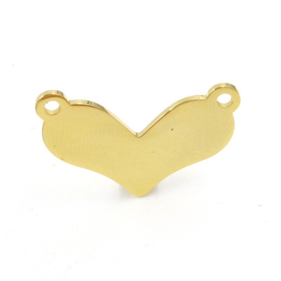 Heart connector in two color variants of surgical steel