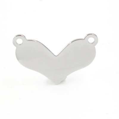 Heart connector in two color variants of surgical steel