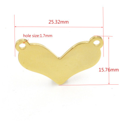 Heart connector in two color variants of surgical steel