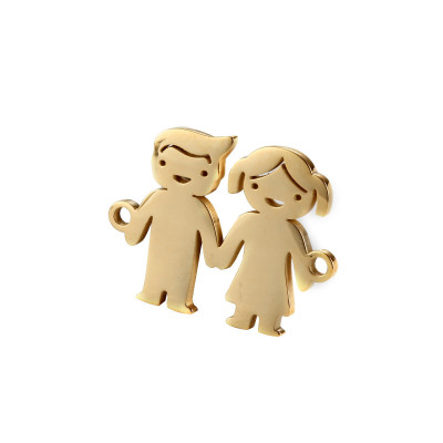 Connector guy and girl three color variants of surgical steel