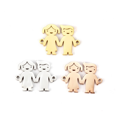 Connector guy and girl three color variants of surgical steel