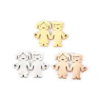 Connector guy and girl three color variants of surgical steel