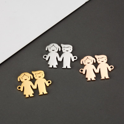 Connector guy and girl three color variants of surgical steel