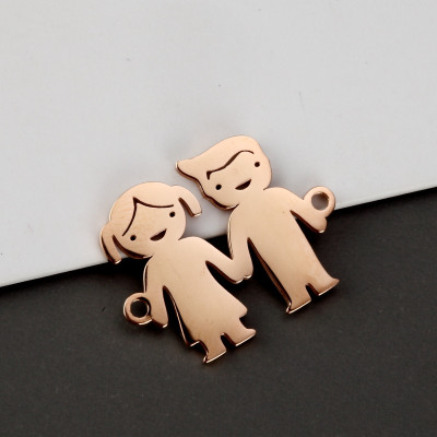 Connector guy and girl three color variants of surgical steel