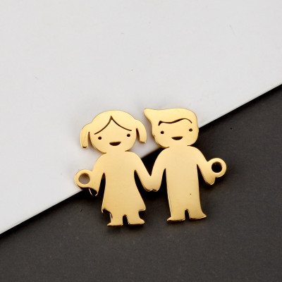 Connector guy and girl three color variants of surgical steel