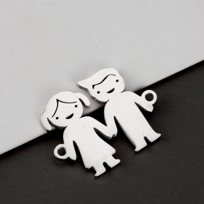 Connector guy and girl three color variants of surgical steel