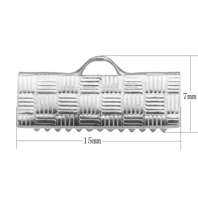 Ribbon ending 15 x 7mm with surgical steel pattern