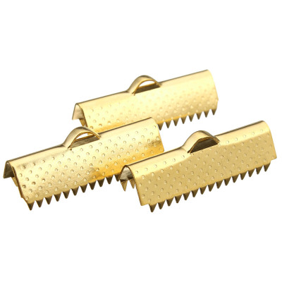 Koncovka na stužku 25 x 10mm se vzorkem ve zlaté galvanizace chirurgická ocel