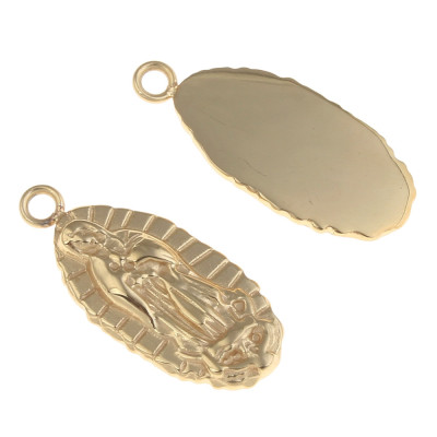 Pendant Madonna in gold galvanized surgical steel