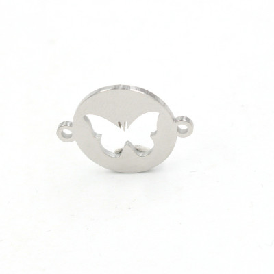 Bow tie connector in two color variants of surgical steel