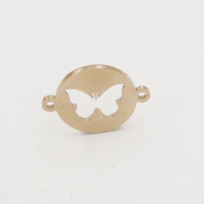 Bow tie connector in two color variants of surgical steel