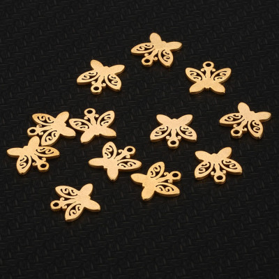 Pendant bow tie in two color combinations of surgical steel