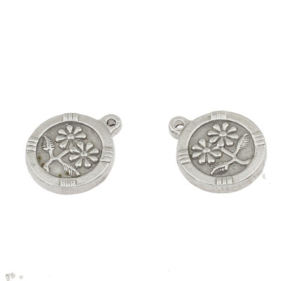 Surgical steel flower pendant