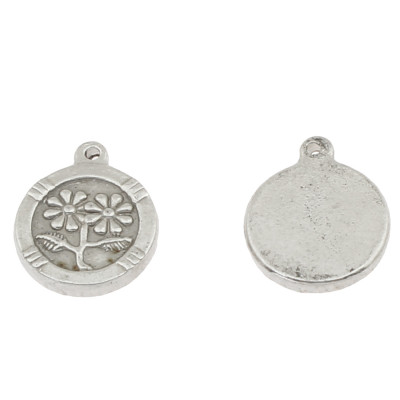 Surgical steel flower pendant