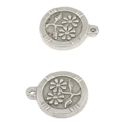 Surgical steel flower pendant