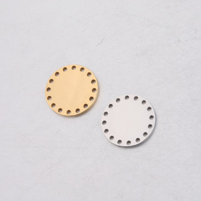 Patio connector with 16 holes in two color variants of surgical steel