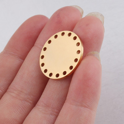 Patio connector with 16 holes in two color variants of surgical steel