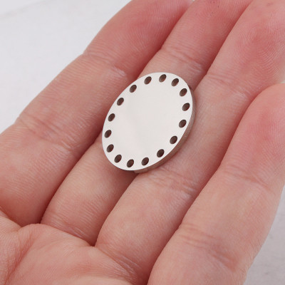 Patio connector with 16 holes in two color variants of surgical steel