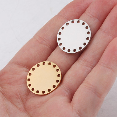 Patio connector with 16 holes in two color variants of surgical steel