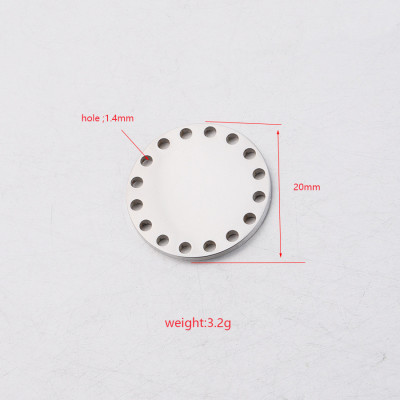 Patio connector with 16 holes in two color variants of surgical steel