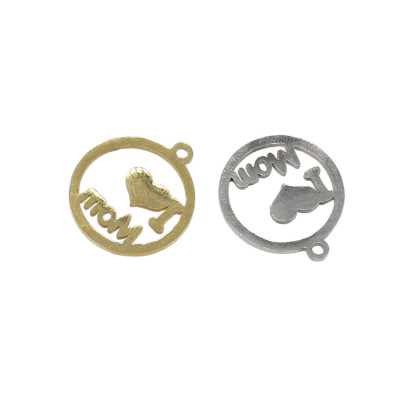 Pendant with inscription I love you Mom surgical steel