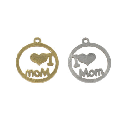 Pendant with inscription I love you Mom surgical steel