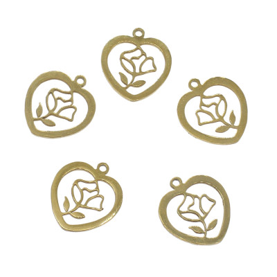 Heart pendant with surgical steel rosette