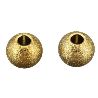 Diamond ball of stainless steel 6mm gold plating