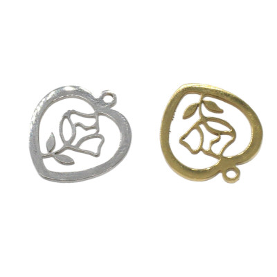 Přívěsek srdce s růžičkou chirurgická ocel